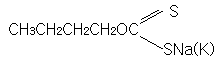 Sodium / Potassium butyl xanthate SBX PBX China Structural formula