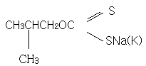 Sodium potassium isobutyl xanthate Structural formula